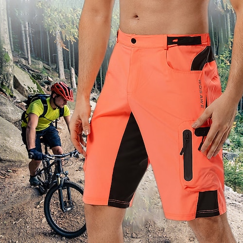 Herren Gemustert MTB-Fahrradhose Fahrradshorts Fahhrad Shorts Weite Shorts Mountainbike MTB Straßenradsport Sport Schnelltrocknend Leicht Reflektierende Streifen Schweißableitend Schwarz mit Rot Image