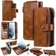 Handy Hülle Handyhüllen Für Samsung Galaxy S24 S23 S22 S21 S20 Ultra Plus FE S25 Ultra Brieftasche Kartenetui Abnehmbar Magnetisch Reisverschluss Retro TPU PU-Leder