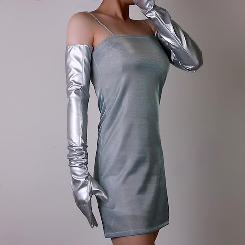 Opernhandschuhe Lange Handschuhe Abendhandschuhe Lange Handschuhe Sexy Punk Gothic PU (Polyurethan) Für Scheibe Cosplay Karneval Damen Modeschmuck Modeschmuck Image