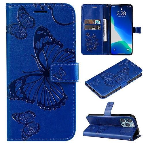 Handy Hülle Handyhüllen Für iPhone 17 Pro Max 17 Air 16 15 14 Pro Max Plus 16e 13 12 11 Pro Max Mini Brieftaschenhülle Magnetisch Vollschutz Mit Handgelenkschlaufe Schmetterling TPU PU-Leder Image