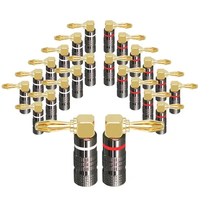 Musical Sound 4mm Banana Plug 24K Gold Plated Pure Copper Speaker Adapter Screw Plugs Audio Banana