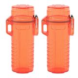 Tersalle 2Pcs Lighter Case Waterproof Lighter Storage Container Plastic for Outdoor Camping Hiking Transparent Red