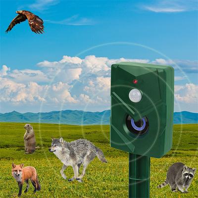 Solar-Powered Ultrasonic Animal Repeller -Waterproof MotionSensor Deterrent for Cats Dogs Birds and Wildlife in Gardens Outdoors