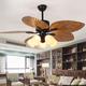 Farmhouse Ceiling Fan With Light And Remote Control 108/130cm Industrial Style Metal Glass Rustic Brown Ceiling Fan With Reversible Motor 110-240V