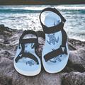 Men's Sandals Print Shoes Flat Sandals Fashion Sandals Sporty Sandals Sporty Casual Beach Outdoor Daily Vacation PVC Waterproof Breathable Comfortable Magic Tape Black White Blue Summer