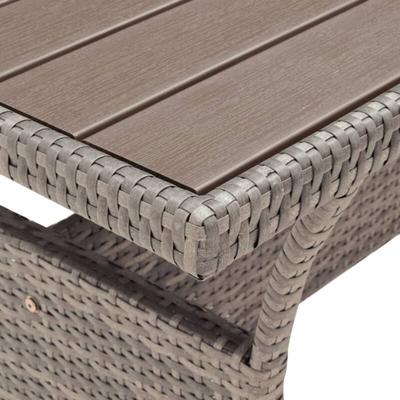 Vidaxl - Gartentisch Grau 120x70x66 cm Poly Rattan