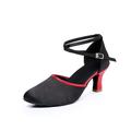 Femme Chaussures Modernes Chaussures de danse Danse de Salon Rumba Chaussures de danse Collections de fêtes Fête / Soirée Professionnel Talon haut Bout rond Boucle Adulte Noir et Or Noir / Rouge