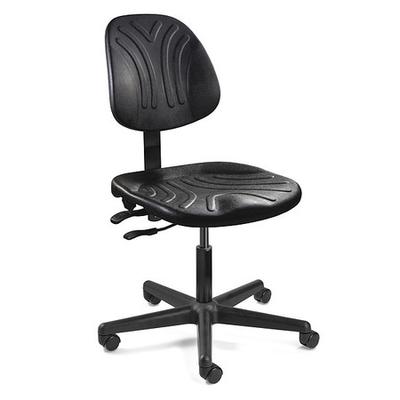 BEVCO 7001D-3750S/5 Polyurethane Drafting Chair, 15" to 20", No Arms, Black