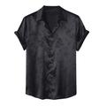 Per uomo Camicia Camicia Estiva Camicia casual Camicia da Spiaggia Camicia con Bottoni Camicia in raso di seta Nero Vino Blu scuro Albicocca Manica Corta Floreale Bavero Vacanza Camicia hawaiana