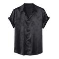 Per uomo Camicia Camicia Estiva Camicia casual Camicia da Spiaggia Camicia con Bottoni Camicia in raso di seta Nero Vino Blu scuro Albicocca Manica Corta Floreale Bavero Vacanza Camicia hawaiana