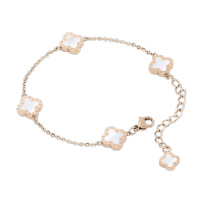 Lenoites Armband 'Four-leaf Clover Mini' Grau Damen Image
