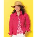 Appleseeds Women's DreamFlex Colored Jean Jacket - Pink - PM - Petite