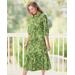 Appleseeds Women's Palm Leaf Tie-Waist Midi Dress - Multi - 16 - Misses