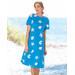 Appleseeds Women's Boardwalk Knit Seashell A-Line Dress - Blue - S - Misses