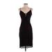 Bisou Bisou Cocktail Dress - Bodycon Plunge Sleeveless: Black Jacquard Dresses - Women's Size X-Small