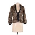 Faux Fur Jacket: Brown Animal Print Jackets & Outerwear - Women's Size 8