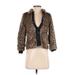 Faux Fur Jacket: Brown Animal Print Jackets & Outerwear - Women's Size 8