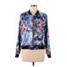 Allegra K Jacket: Blue Baroque Print Jackets & Outerwear - Women's Size Medium