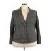 Lane Bryant Blazer Jacket: Gray Marled Jackets & Outerwear - Women's Size 22 Plus