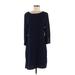 Laundry by Shelli Segal Casual Dress - Sweater Dress: Blue Solid Dresses - Women's Size 8