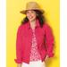 Blair Women's DreamFlex Colored Jean Jacket - Pink - PM - Petite