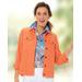 Blair Women's DreamFlex Colored Jean Jacket - Orange - 3X - Womens