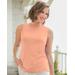 Blair Women's Essential Cotton Knit Sleeveless Mockneck Top - Orange - 3X - Womens