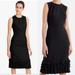 J. Crew Dresses | J. Crew Sleeveless Ruffle Bottom Wool Sheath Black Dress Size 8 | Color: Black | Size: 8