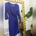 Ralph Lauren Dresses | Lauren Ralph Lauren Womens Sz 4 Dress Solid Blue Vneck Knee Length Wrap Dress | Color: Blue | Size: 4