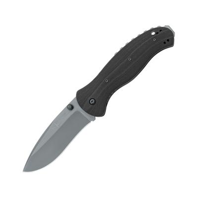 Fox FKMD Mil-Tac Linerlock Folding Knife 3.5" gray PVD coated Bohler N690 stainless blade Black G10 handle 01FX303