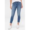 Slim-fit-Jeans SENSES.THE LABEL, Damen, Gr. 30, Normalgrößen, blau, Material: 78% Baumwolle, 21% Polyester, 1% Elasthan, Abriebeffekte, casual, slim fit, Jeans, mit verkürztem Bein
