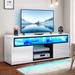Moasis High Gloss LED TV Stand & Entertainment Center Media Console for up to 70 inch TVs