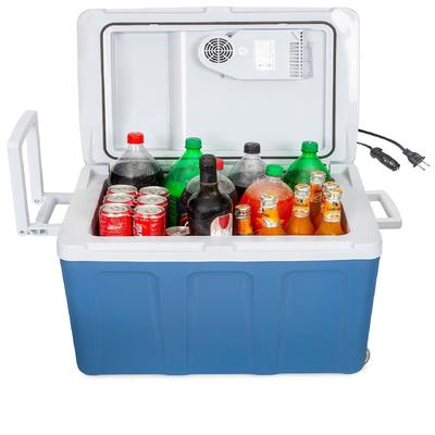 Electric Cooler and Warmer with Wheels, 48 Qt 6 FT. Extra Long Cables Dual 110V AC House and 12V DC Vehicle Plugs