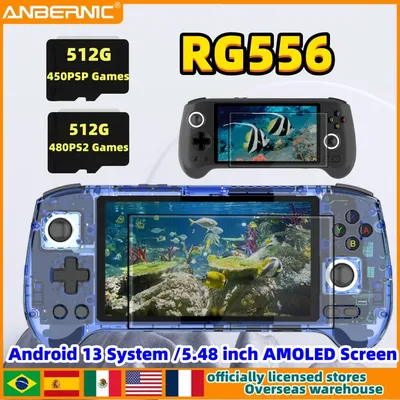 ANBERAlfred-Console de jeu RG556 Android 13 Déterminer Écran AMOLED 5.48 " 5500mAh WiFi