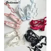 Original Lolita Karree Elegante Niedrigen Absatz Satin Mary Jane Schuhe Frauen Mädchen Süße Bandage Ballett Schuhe für Frühling Herbst