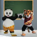 Kung Fu Panda und Tiger Cartoon Charakter Cosplay Kostüm Maskottchen Kostüm Werbung Kostüm Kostüm