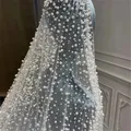 1Tier Hochzeit Schleier Mit Perlen Lange Luxus Braut Schleier Verstreut Dichten Perlen Wunderschöne