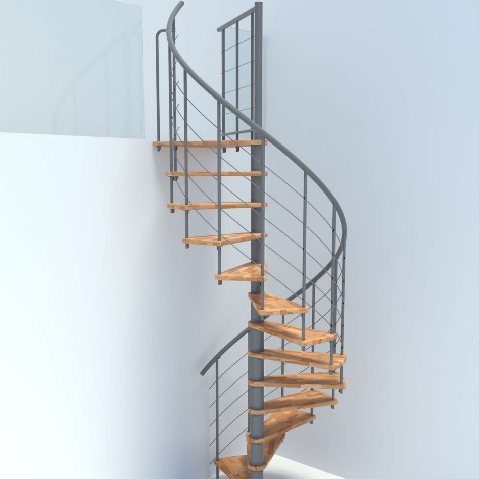 Minka Spindeltreppe Venezia Smart grau Wendeltreppe, 140 cm, Buche Image