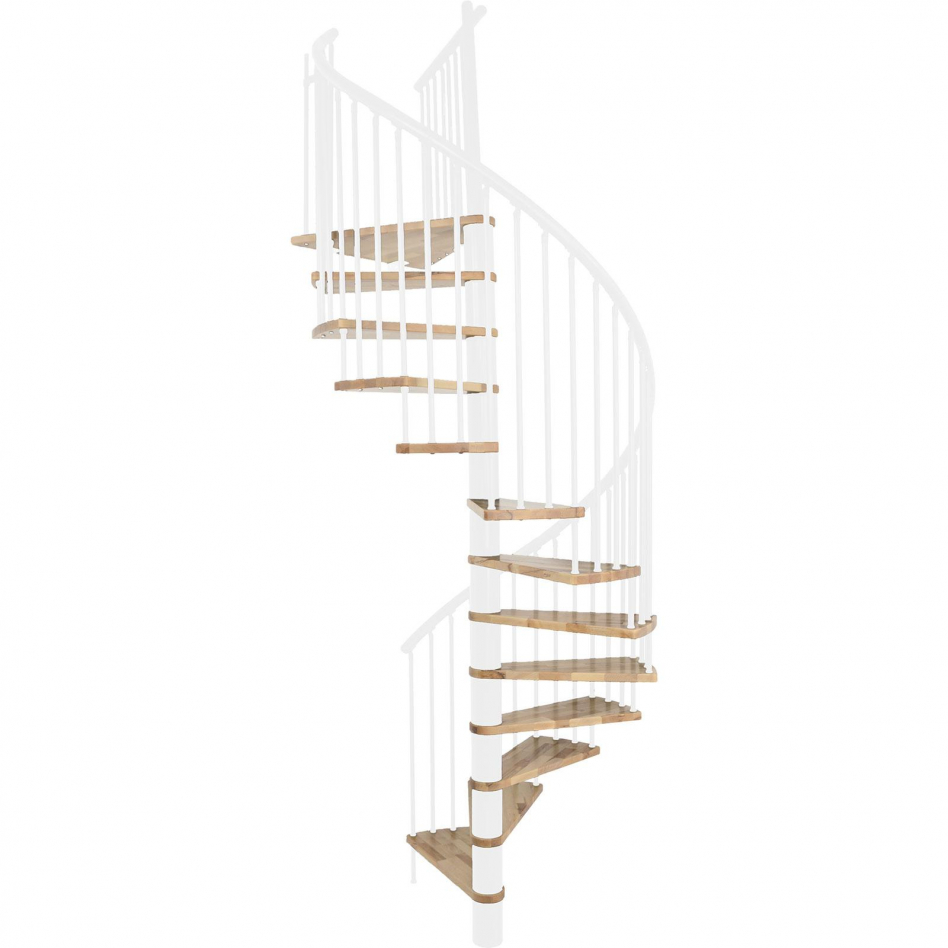 Minka Spindeltreppe Spiral Effect weiß Wendeltreppe, 160 cm, Eiche Image