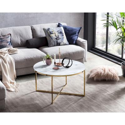 SalesFever »Daisy« Couchtisch Weiß/Gold 80x45x80 cm Image