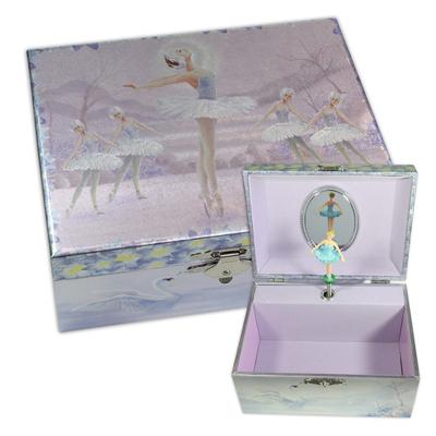 Metallisch schimmerndes Ballerina Schmuckkästchen mit Spieluhr Image