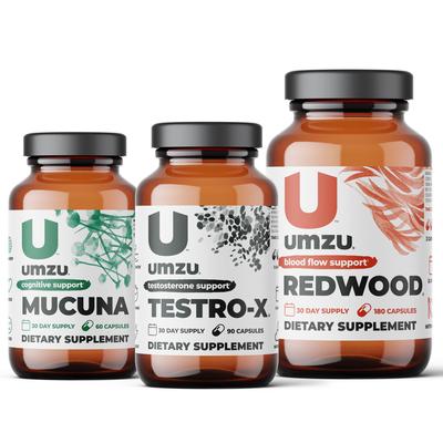 Libido Bundle: Mucuna Pruriens, Testro-X & Redwood by UMZU | 32.69 oz