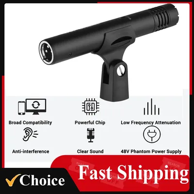 TAKSTAR CM-63 Professional Diaphragm Condenser Microphone Moisture Resistant XLR Cardioid Mic for Guitar Studio Recording Mic