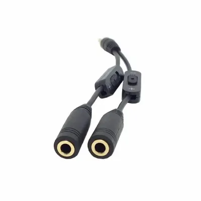 3.5mm High Quality Male To 2 Female Adapter One-divided-two Black Stereo Y Splitter Audio Cable with