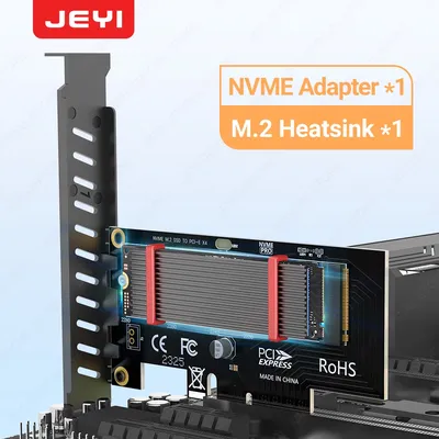 JEYI M.2 PCIe to NVMe Adapter with Aluminum Heatsink, 64Gbps PCIe4.0 X4 Gen4 NVMe M.2 Expansion