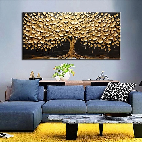 Hang-Ölgemälde Handgemalte Horizontal Landschaft Blumenmuster / Botanisch Moderne Modern Ohne Innenrahmen (ohne Rahmen) Image