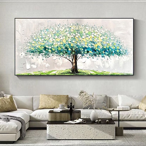 Hang-Ölgemälde Handgemalte Horizontal Landschaft Blumenmuster / Botanisch Moderne Modern Ohne Innenrahmen (ohne Rahmen) Image