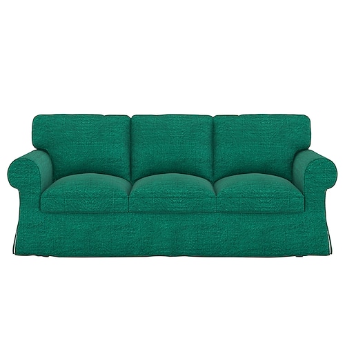 3-Sitzer Sofabezug 20% Leinen atmungsaktiv einfarbig gepolsterte Baumwoll- und Leinenbezüge Image