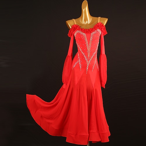 Für den Ballsaal Kleid Kristalle / Strass Damen Leistung Freizeitskleidung Langarm Spandex Image