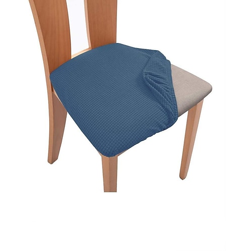 2 Stück Sitzbezüge für Esszimmerstühle, weiß, elastische Stuhlhussen, schwarz, grau, weich, burgunderrot, einfarbig, strapazierfähig, waschbar, Möbelschutz für Esszimmerparty Image